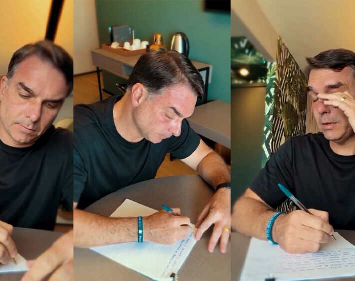 Flávio Bolsonaro escreve carta para o pai em vídeo