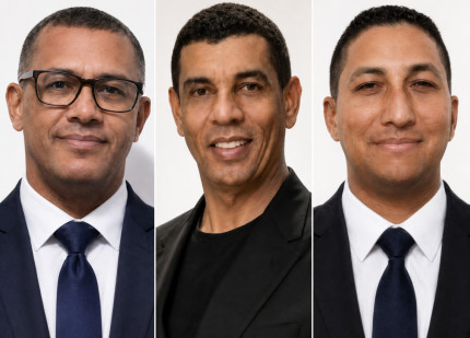 Tenente Célio, primeiro suplente; Coronel Darwin, candidato ao Senado; e Sargento Leopoldo, segundo suplente.