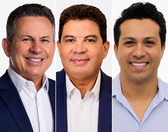 O ex-governador Mauro Mendes (UB), o ex-senador Cidinho Santos (PP) e o empresário Elson Ramos (Podemos).