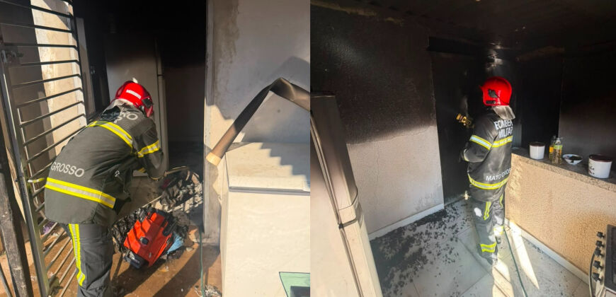 casa pega fogo em Lucas 