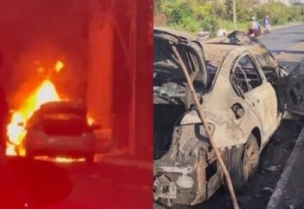 BMW pega fogo em Cuiabá