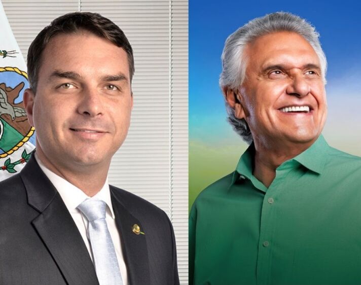 Flávio Bolsonaro e Ronaldo Caiado