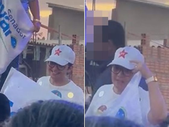 A secretária de Educação de Várzea Grande, Maria Fernanda, no lançamento da candidatura do senador Carlos Fávaro.
