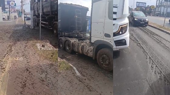Carreta derrama detritos de frigorífico e provoca interdição em avenida de VG