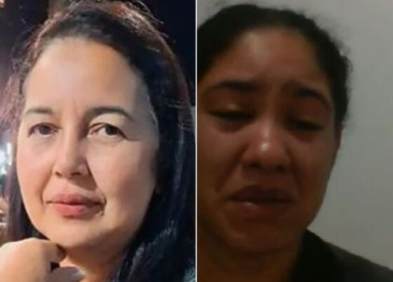 A servidora Maria Aparecida da Silva, 53 anos, e Alessandra do Nascimento Gonçalves, 29 anos, que admitiu ter matado a sogra.