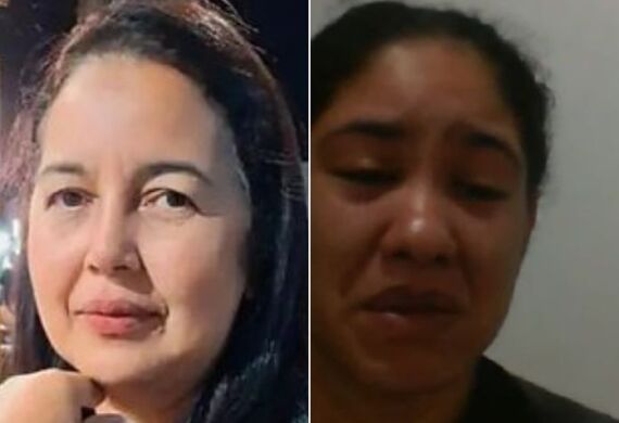 A servidora Maria Aparecida da Silva, 53 anos, e Alessandra do Nascimento Gonçalves, 29 anos, que admitiu ter matado a sogra.