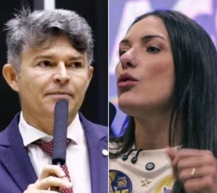 O deputado federal José Medeiros (PL) e a deputada estadual, Janaina Riva (MDB), ambos candidatos ao Senado pela mesma coligação. 
