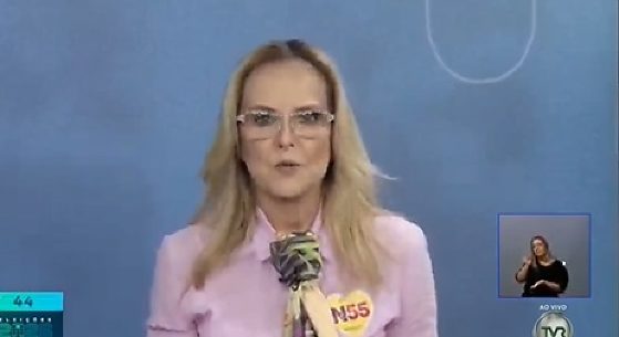 A candidata ao governo, Dra. Natasha Slhessarenko (PSD).