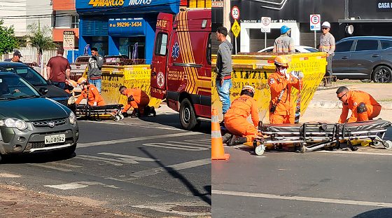 Acidente entre moto e carro na avenida do CPA 