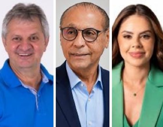 Os deputados estaduais Dilmar Dal Bosco e Júlio Campos; e a vereadora por Cuiabá, Michelly Alencar; todos do União Brasil.