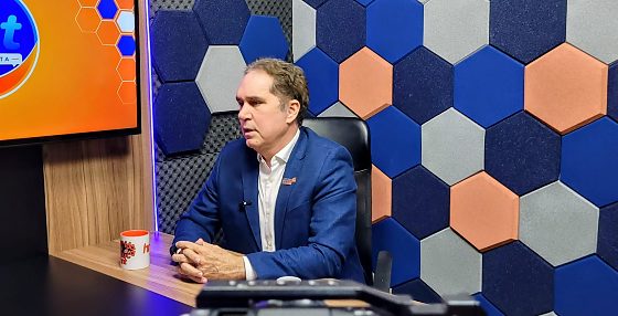 O presidente da Fecomércio MT, Tião da Zaeli, no HNT Entrevista. 