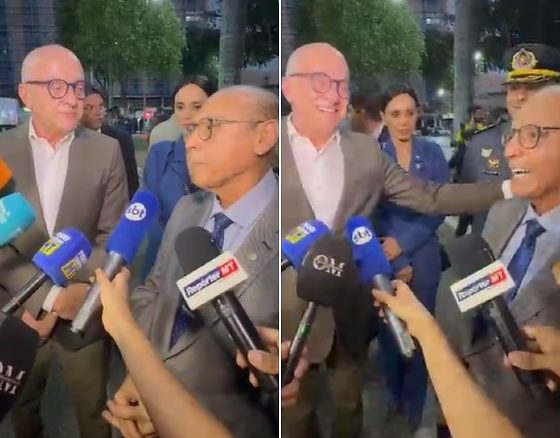 O governador Otaviano Pivetta (Republicanos) e o deputado estadual, Júlio Campos (União Brasil).