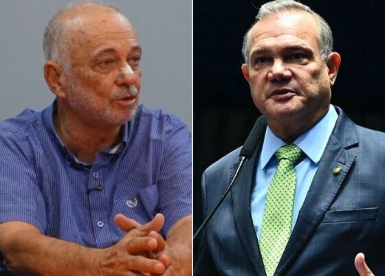 O ex-prefeito de Juara, Priminho Riva, e o senador Wellington Fagundes (PL).