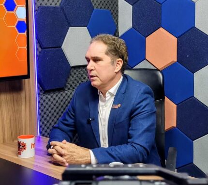 O presidente da Fecomércio MT, Tião da Zaeli, no HNT Entrevista. 