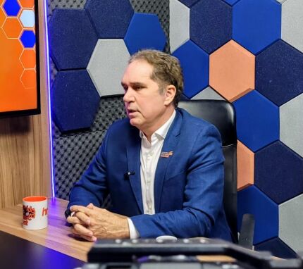 O presidente da Fecomércio MT, Tião da Zaeli, no HNT Entrevista. 