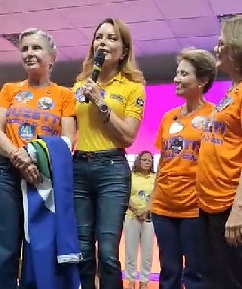 A suplente no Senado, Margareth Buzetti (PP), a ex-primeira-dama de MT, Virginia Mendes (UB), a senadora Tereza Cristina (PP-MS) e amares Alves (Republicanos-DF).