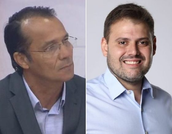O ex-vereador de Várzea Grande, Chico Curvo, e o candidato a deputado federal Irajá Lacerda, ambos do PSD.