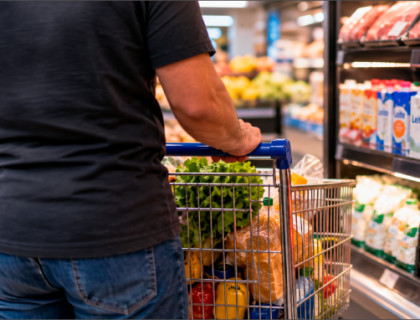 Cesta básica, compras, alimentos, comida, prateleira