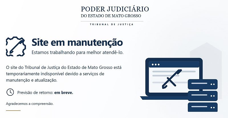 site TJMT fora do ar