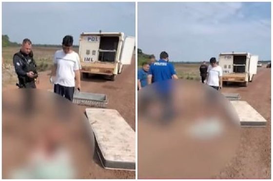 pintor encontrado morto em estrada rural em Cláudia