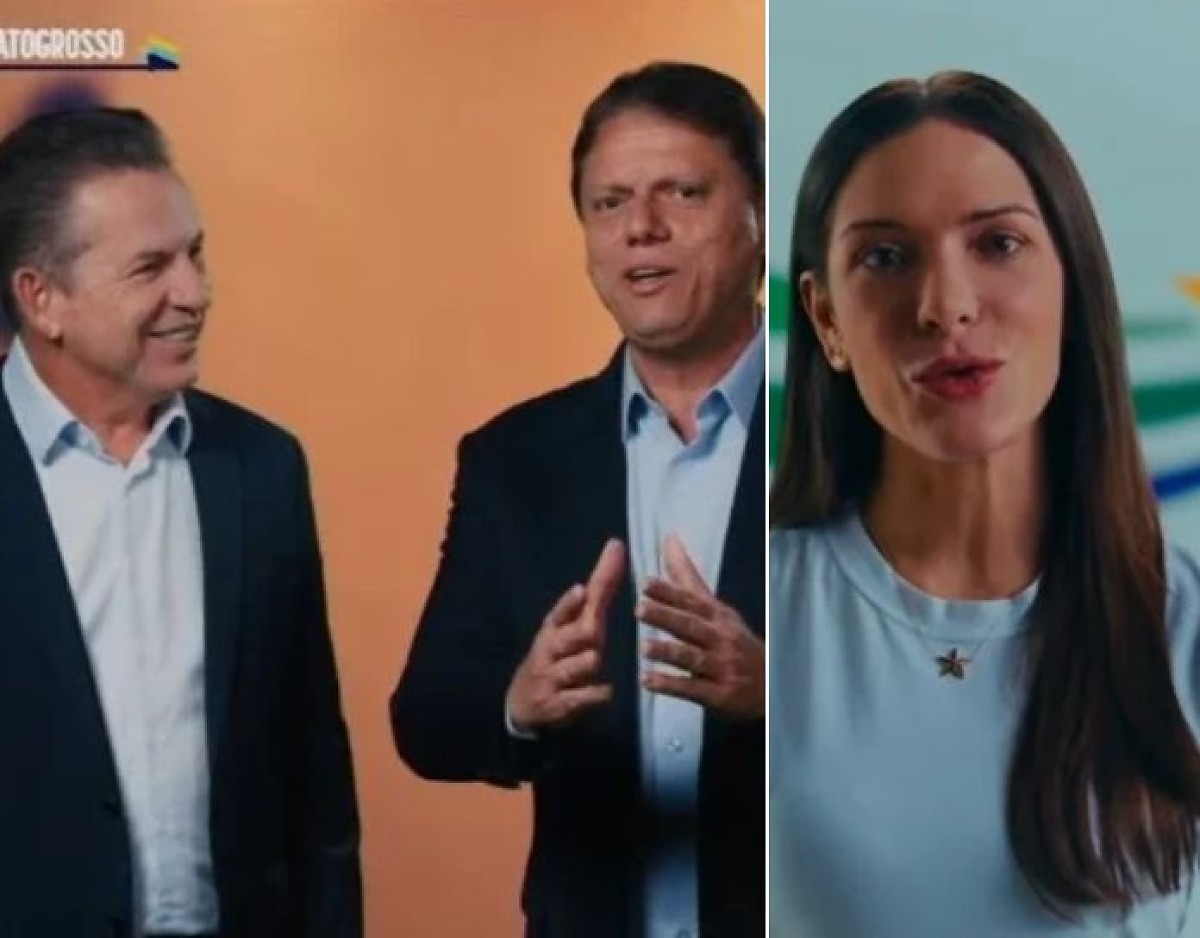 Tarcísio de Freitas pede votos para Mauro Mendes e Janaina Riva em Mato Grosso