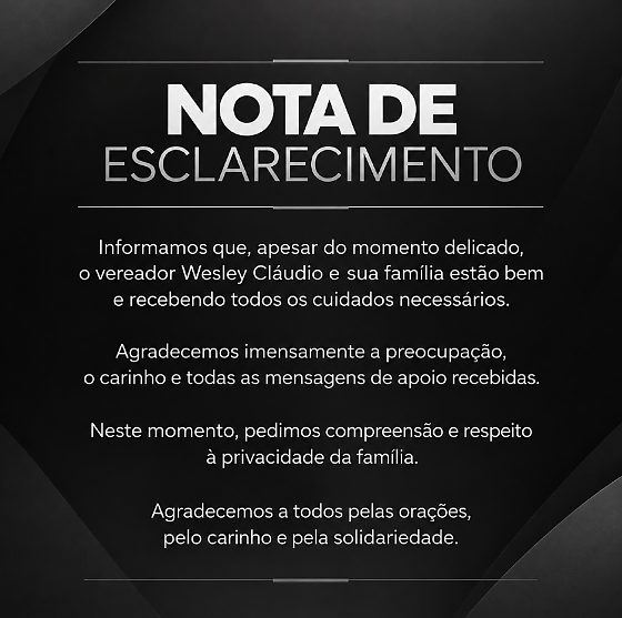 Nota Vereador WesleyClaúdio