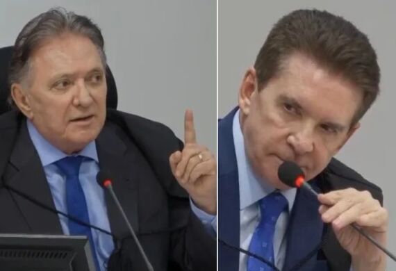 O conselheiro, Antônio Joaquim, e o presidente do TCE-MT, Sérgio Ricardo. 