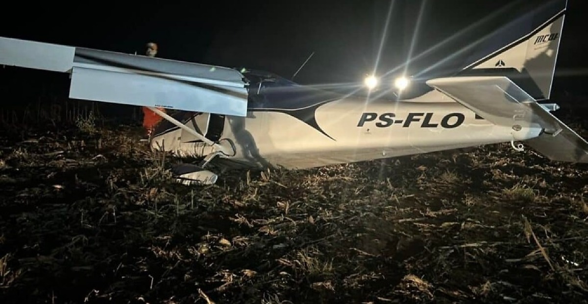 Avião faz pouso forçado e deixa dois feridos em São José do Rio Claro, MT