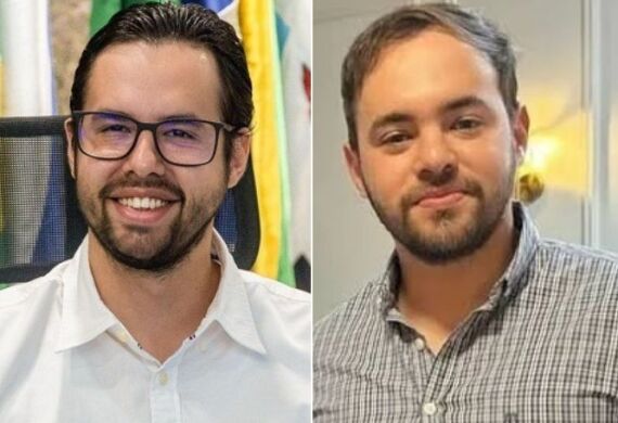 O secretário de Governo de Rondonópolis, Mykaell Vitorino, e diretor-geral do Serviço de Saneamento Ambiental de Rondonópolis (Sanear), Victor Vitorino