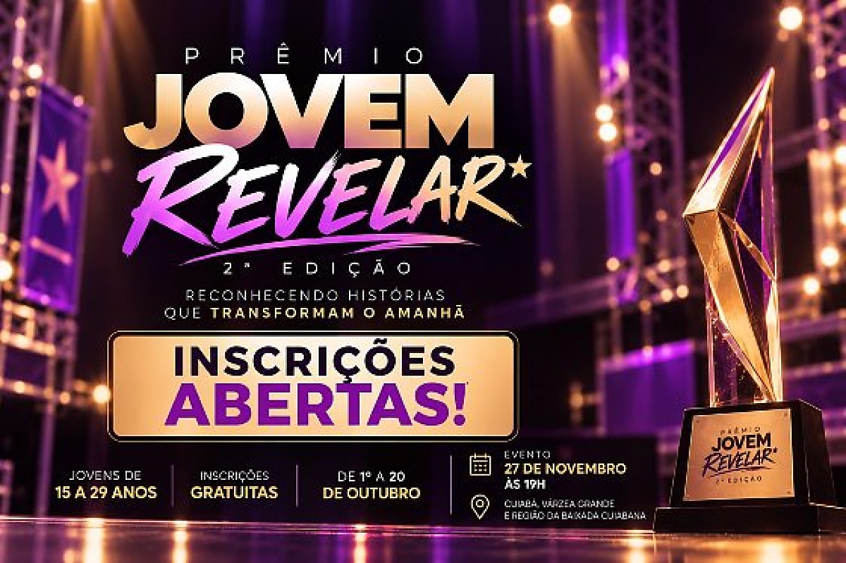 Prêmio Jovem Revelar abre inscrições para talentos da Baixada Cuiabana em MT