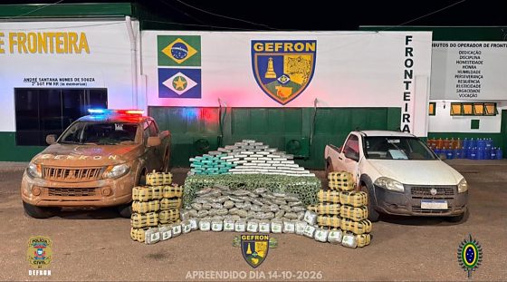 Dupla é presa com 250 kg de drogas e R$ 423 mil na fronteira