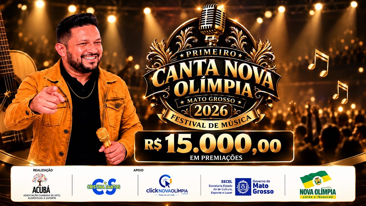 Nova Olímpia recebe 1º Festival Canta Nova Olímpia neste fim de semana