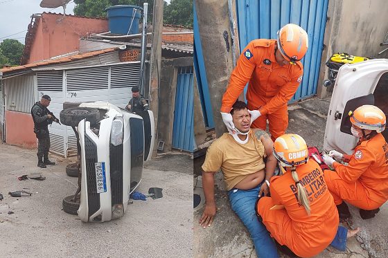 Traficante é flagrado fazendo entrega e capota carro após perseguição da Rotam em Cuiabá