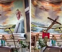 Padre morre após ser atingido por cruz durante missa no equador