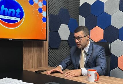 O juiz Ramon Botelho,  candidato à presidência da AMAM (Associação Mato-grossense de Magistrados), no HNT Entrevista.