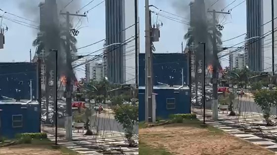 Incêndio em cabos de rede atinge transformador e deixa Avenida do CPA sem energia