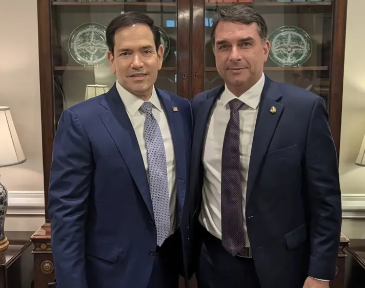 Flávio Bolsonaro e Marc Rubio